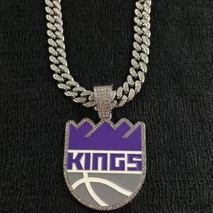 Sacramento Kings 20 Inch Necklace Pendant Cuban Chain NBA Basketball Jewelry